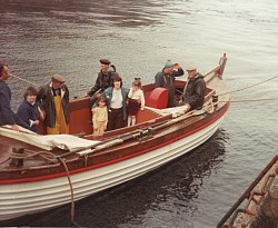 Families landing on the rock